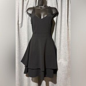 Almost Famous Black Layered Mini Dress